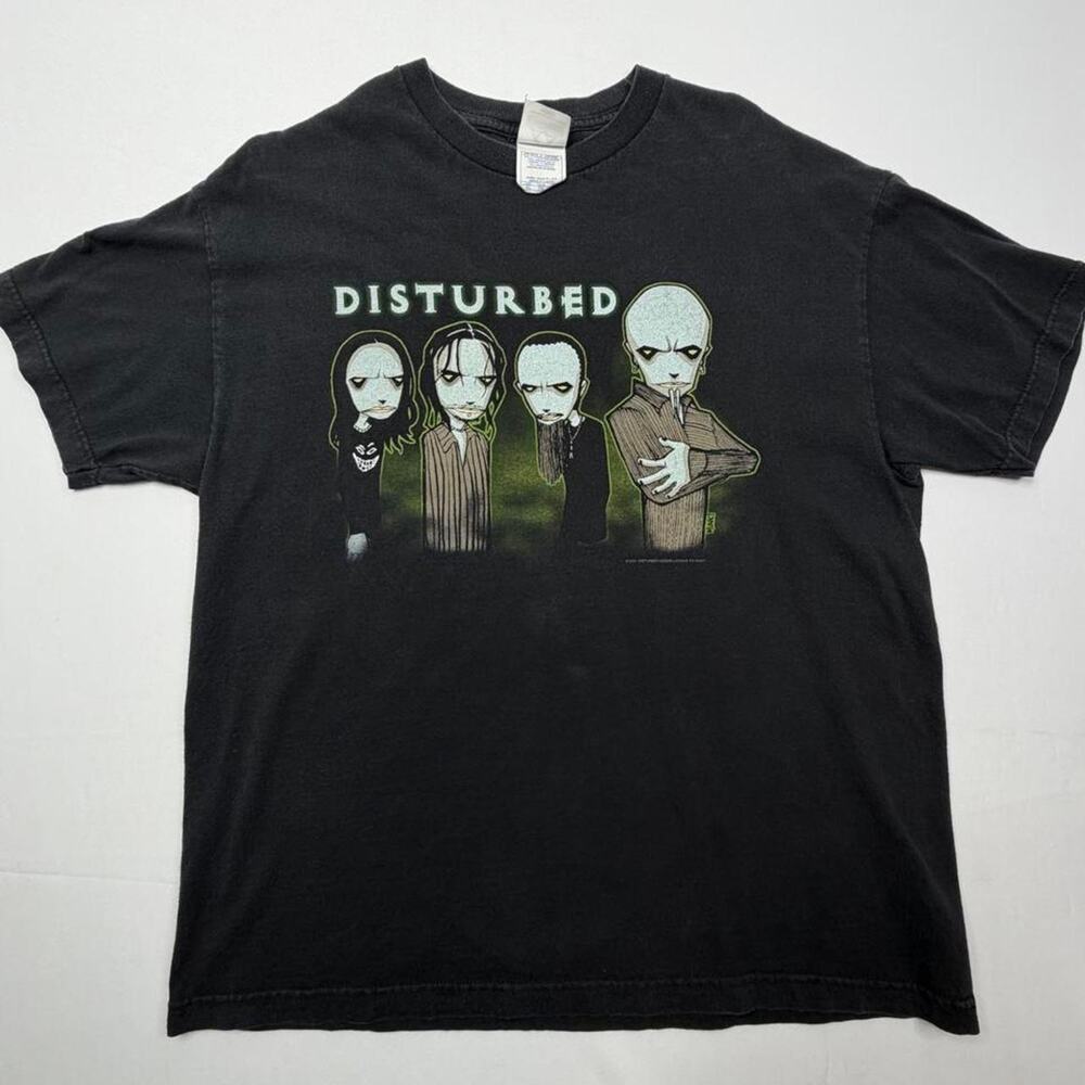 Vintage 2000 Disturbed Cartoon Band Tee XL AAA Giant Licensed Y2K Nu Metal